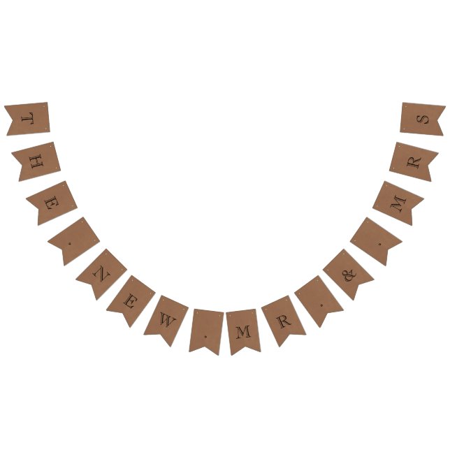 Die neue Mr. & Mrs. Rustic Kraft Wedding Wimpelkette (Alle)
