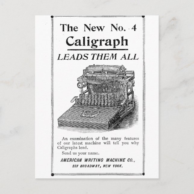 Die neue Nr. 4 Caligraph Postkarte (Vorderseite)