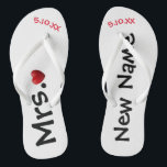 Die neue personalisierte Frau… drehen Reinfälle um Flip Flops<br><div class="desc">Diese drehen Reinfälle können zu allen möglichen HintergrundfarbeZazzle Angeboten geändert werden um.  Sie personifizieren diese umdrehen Reinfälle mit Ihrer neuen Namens"Frau…." und ein spezielles Datum von,  als Sie oder Hochzeitsdatum sich trafen.   Karo heraus die vielen Entwürfe,  die wir in unserem Speicher haben.</div>