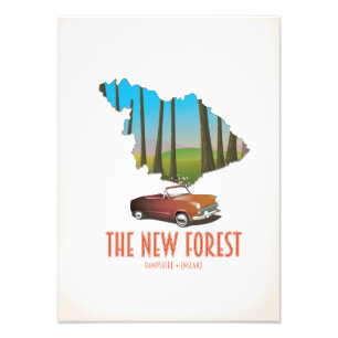 Die neue Waldkarte Hampshire England Fotodruck