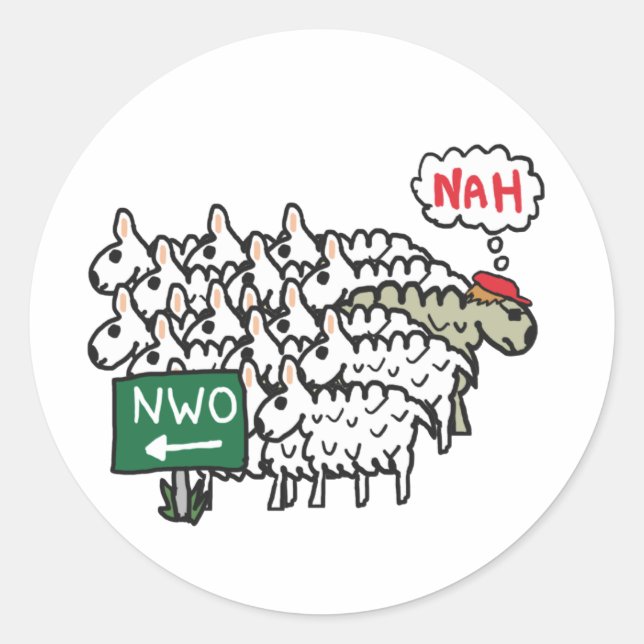 Die neue Weltordnung Runder Aufkleber (Vorderseite)
