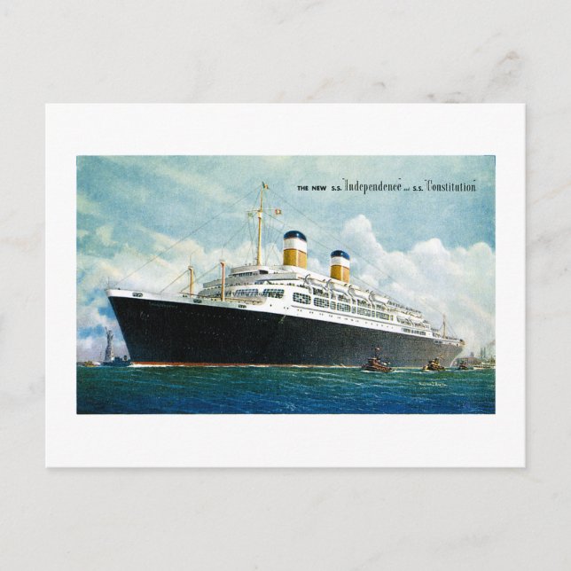 Die neuen USA Unabhängigkeit und S.S. Verfassung Postkarte (Vorderseite)