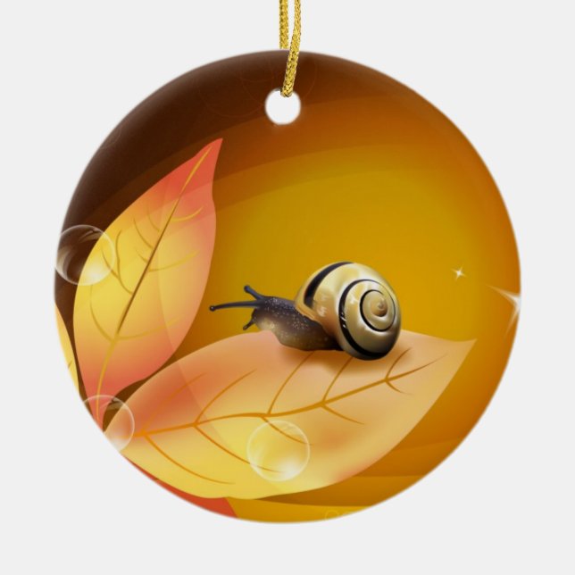 Die neugierige Schnecke Keramikornament (Vorne)