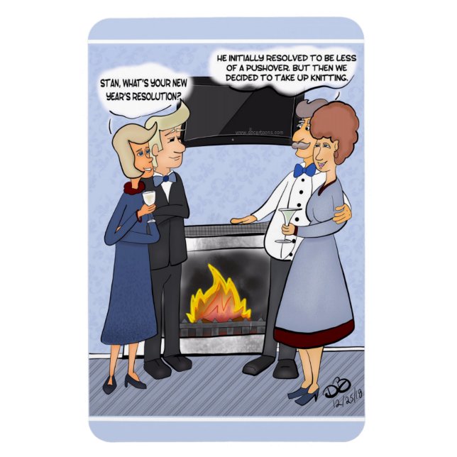Die Neujahrsresolution Funny Cartoon Magnet (Vertikal)