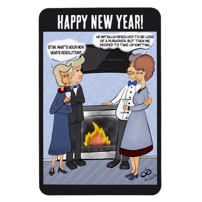 Die Neujahrsresolution Funny Cartoon Magnet (Vertikal)