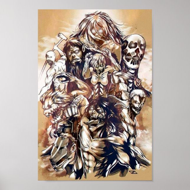 Die neun Titanen greifen auf Titan an Poster (Vorne)