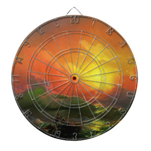 Die neunte Welle (Sturmsee mit rotem Sonnenunterga Dartscheibe