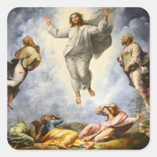Die Neuordnung Christi - Raphaello Sanzio 1520 Quadratischer Aufkleber