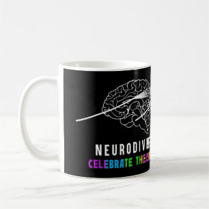 Die Neurovielfalt feiert das Spektrum. Das Gehirn  Kaffeetasse