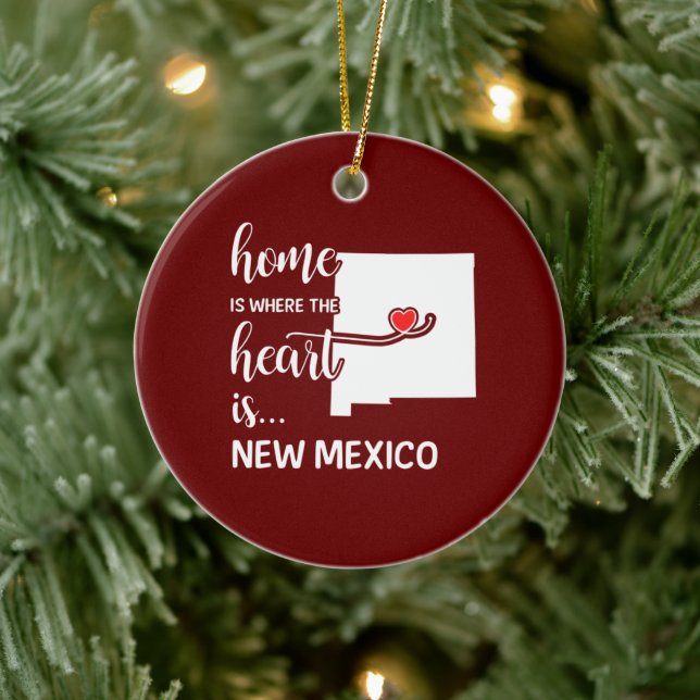 Die New Mexico Zuhause ist das Herz Keramik Ornament (Baum)