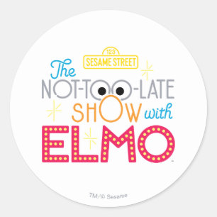Die nicht allzu späte Show mit Elmo Runder Aufkleber