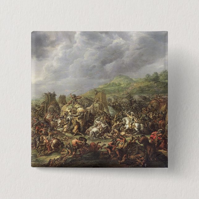 Die Niederlage von Porus durch Alexander der Große Button (Vorderseite)