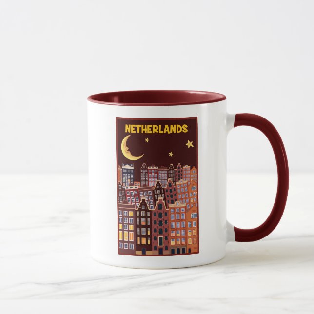 Die Niederlande nachts Tasse (Rechts)