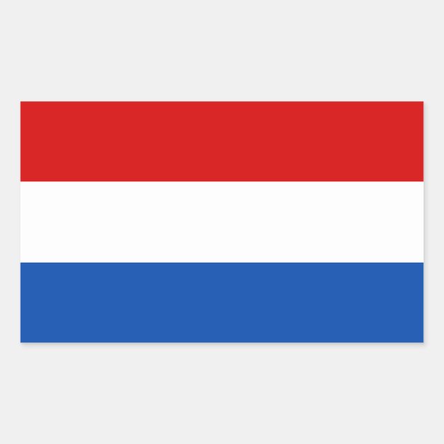 Die niederländische Flagge Rechteckiger Aufkleber (Vorderseite)