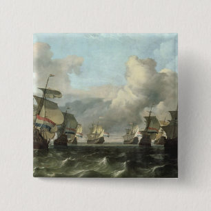 Die niederländische Flotte der Indien-Firma, 1675 Button