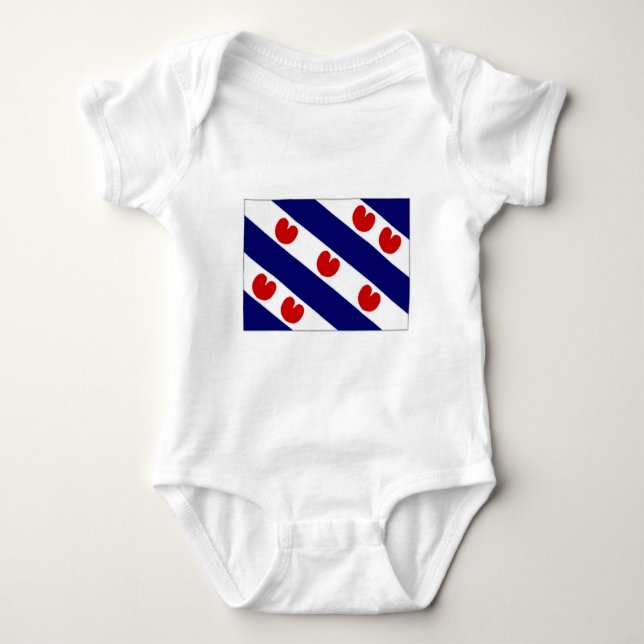 Die niederländische Friesland-Flagge Baby Strampler (Vorderseite)
