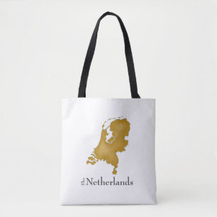 Die niederländische Karte in Gold und Schwarz Tasche