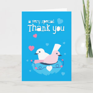 die niedliche blaue spezielle Vogel-Liebe ganz Dankeskarte