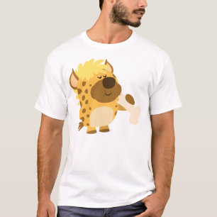 Die niedliche Cartoon-Hyäne, die einen Knochen T-Shirt