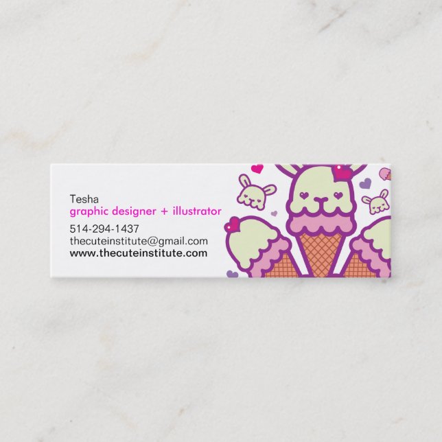 die niedliche Institutkarte Mini Visitenkarte (Vorderseite)