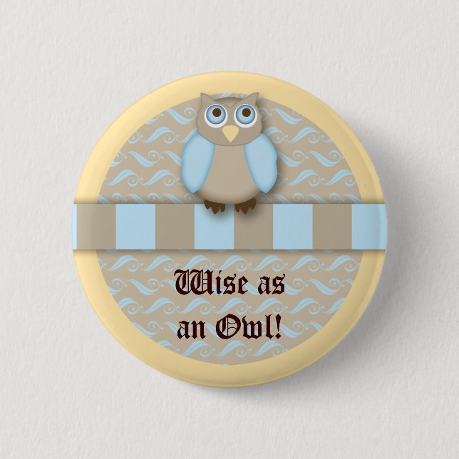 Die niedliche 'kluge alte Eule N Button (Vorderseite)