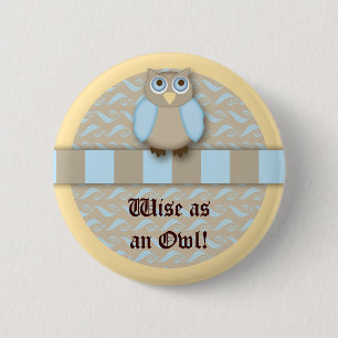 Die niedliche 'kluge alte Eule N Button