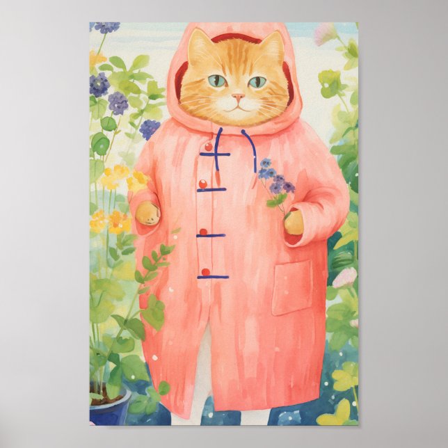 Die Niedliche orangefarbene Katze Poster (Vorne)