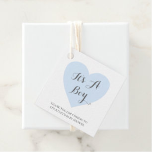 Die Niedliche Pastel Blue Heart Baby Dusche Geschenkanhänger