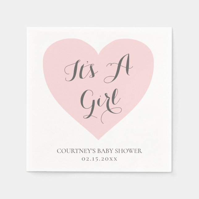 Die Niedliche Pasteldusche in Pink Heart Baby Serviette (Vorderseite)