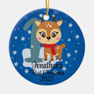 Die niedliche Rentierfarbe des Babys Keramik Ornament