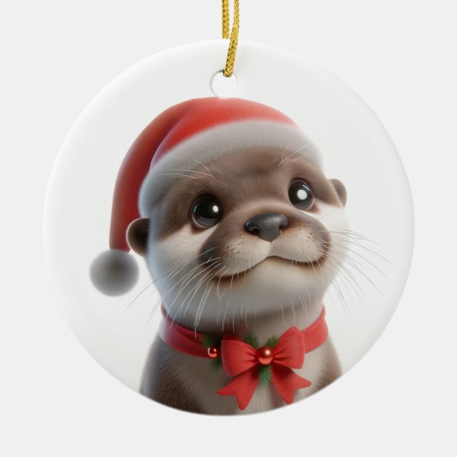 Die Niedliche Weihnachtsfeier Keramik Ornament (Vorne)