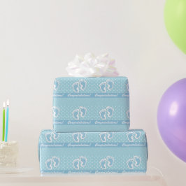 Die Niedlichen Baby-Feet-Punkte auf Pastellblau Geschenkpapier