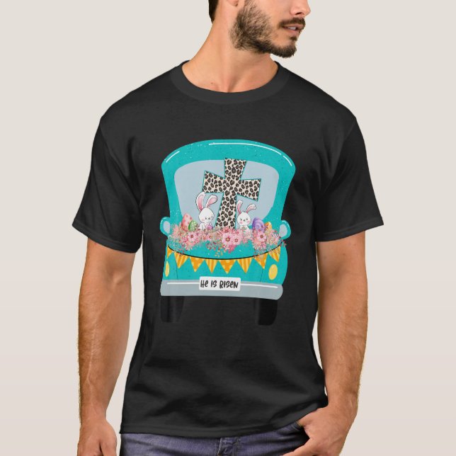 Die Niedlichen Christlichen Osterfahrer Bunny Ei C T-Shirt (Vorderseite)