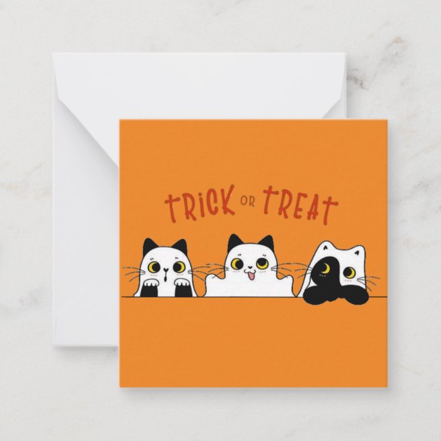 die niedlichen Halloween-Kätzchen Mitteilungskarte (Vorderseite)