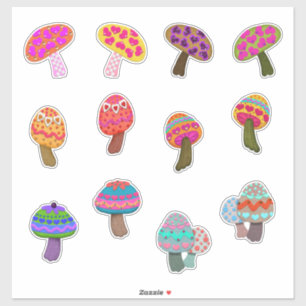 Die Niedlichen kleinen Felt sehen Pilze aus. Aufkleber