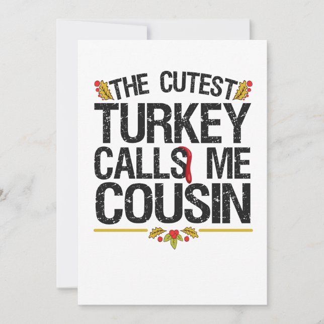Die Niedlichste Türkei nennt mich Cousin Erntedank Einladung (Vorderseite)