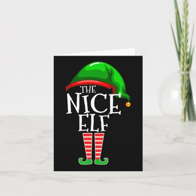 Die Nizza-Elf-Gruppe passt zu Weihnachten Karte (Vorderseite)