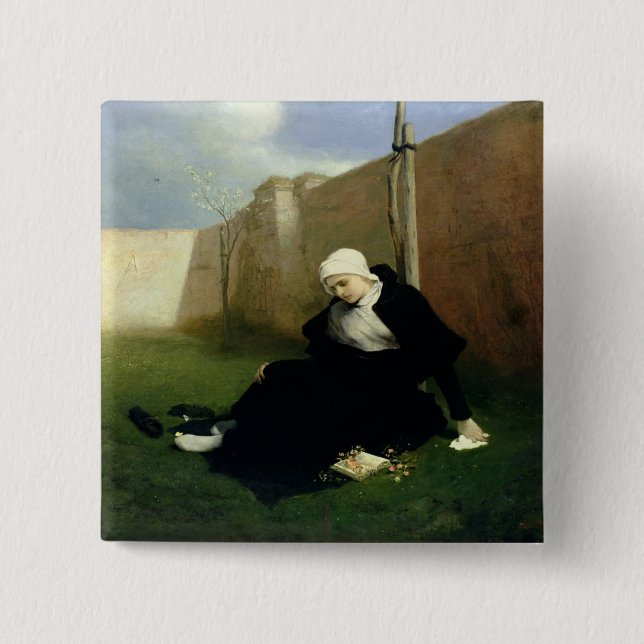 Die Nonne im Kloster-Garten, 1869 Button (Vorderseite)