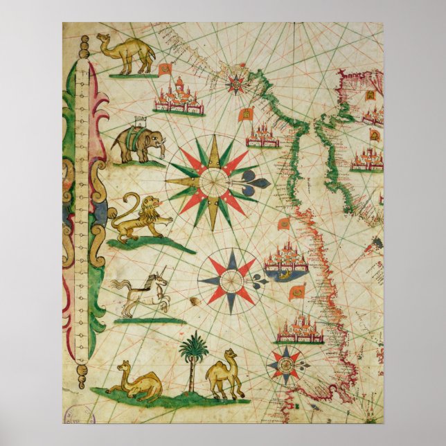 Die Nordafrikanische Küste aus einem nautischen At Poster (Vorne)