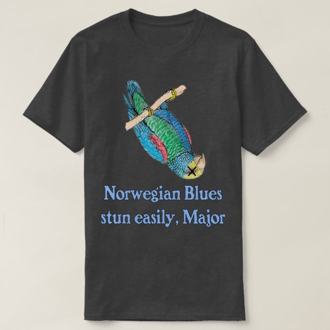 Die norwegische Blues des Toten Papagei schlug lei T-Shirt (Design vorne)