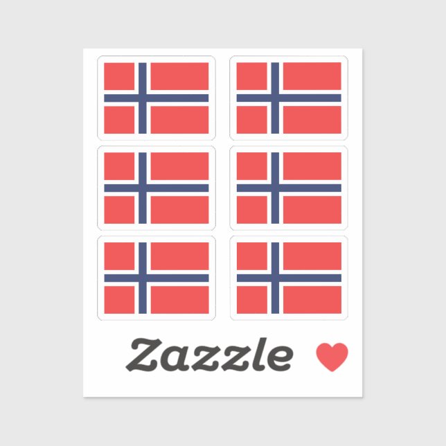 Die Norwegische Sammlung unter der Flagge von 6 Aufkleber (Blatt)