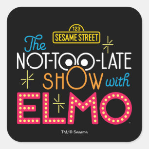 Die Not-Too-Late-Show mit Elmo Quadratischer Aufkleber