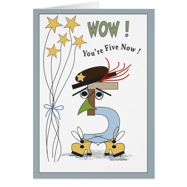 Die Nummer fünf Geburtstagskarte (Vorne)