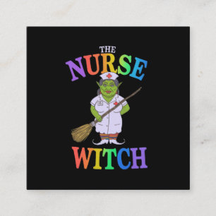 Die Nurse Hexe hat eine unheimlich schöne Hallowee Quadratische Visitenkarte