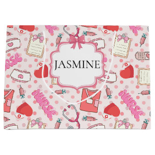 Die Nurse Vibe personalisierte Geschenktasche Große Geschenktüte