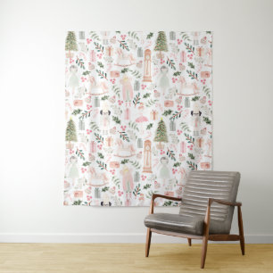 Die Nutcracker Holiday Watercolor Wandteppich