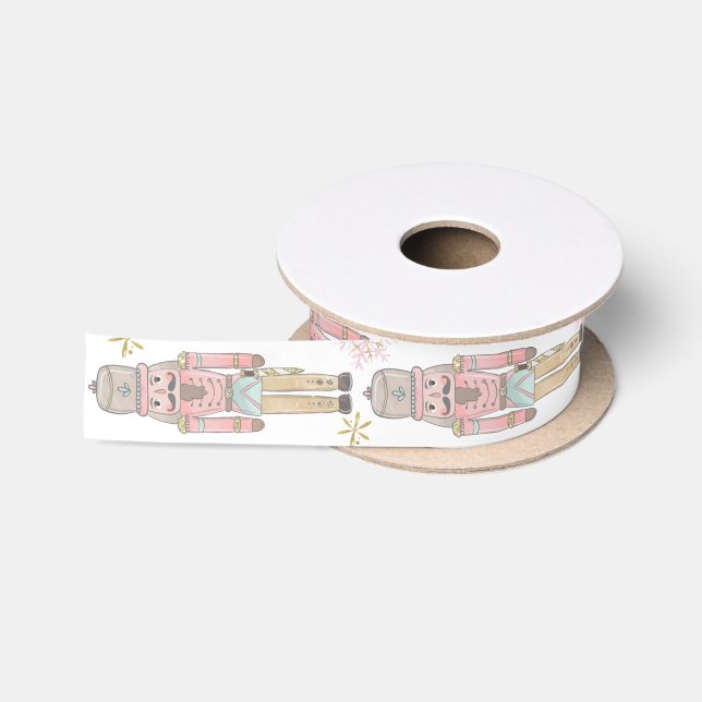Die Nutcracker Soldaten Pastel Pink Minze Weihnach Satinband (Spule)
