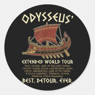 Die Odyssee Odysseus Welttournee Griechische Mytho Runder Aufkleber