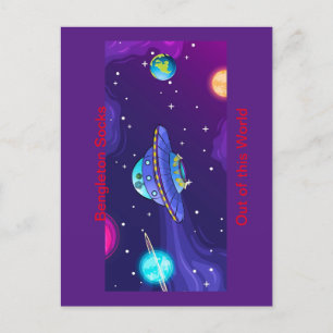 Die Offiziellen "Bengleton Socks: Out the World" Postkarte