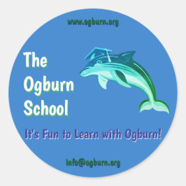 Die Ogburn-Schul-Delfin-Maskottchen-Aufkleber Runder Aufkleber